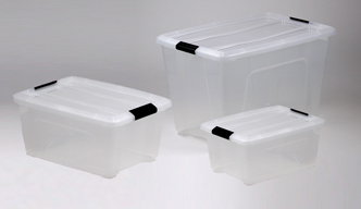 Nestable clear transparent containers