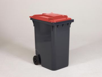 Wheelie bin 360L, 600x890x1100 mm, grey/red Wheelie bin 360L, 600x890x1100 mm, grey/red