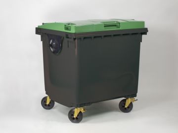 Wheelie bin 1000 liter, 1370x1085x1315 mm, grey/green Wheelie bin 1000 liter, 1370x1085x1315 mm, grey/green