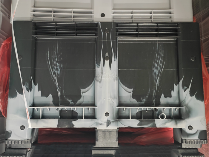 Caixa palete 610 litros, 1200x1000x760mm, fechada, 4 pés, MARBLE