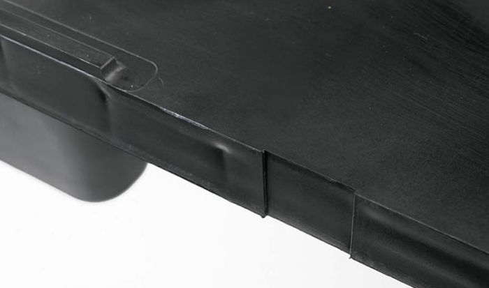 Palete empilhável 1200x800x153 mm 9 pés piso fechado, preto, reciclado