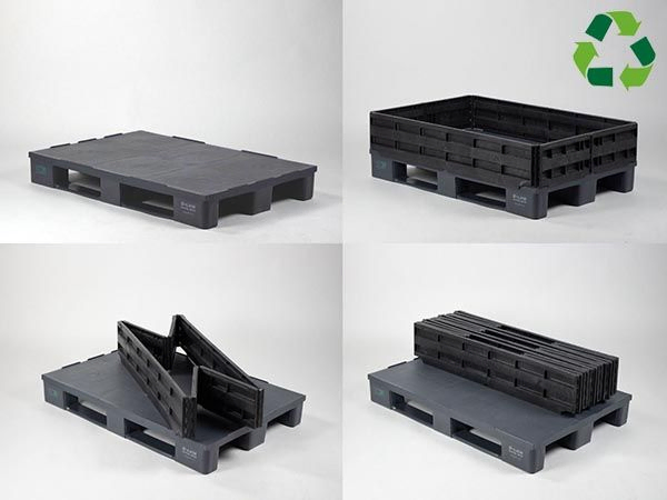 Colares com 6 dobradiças para europaletes de plástico 1200x800x200mm